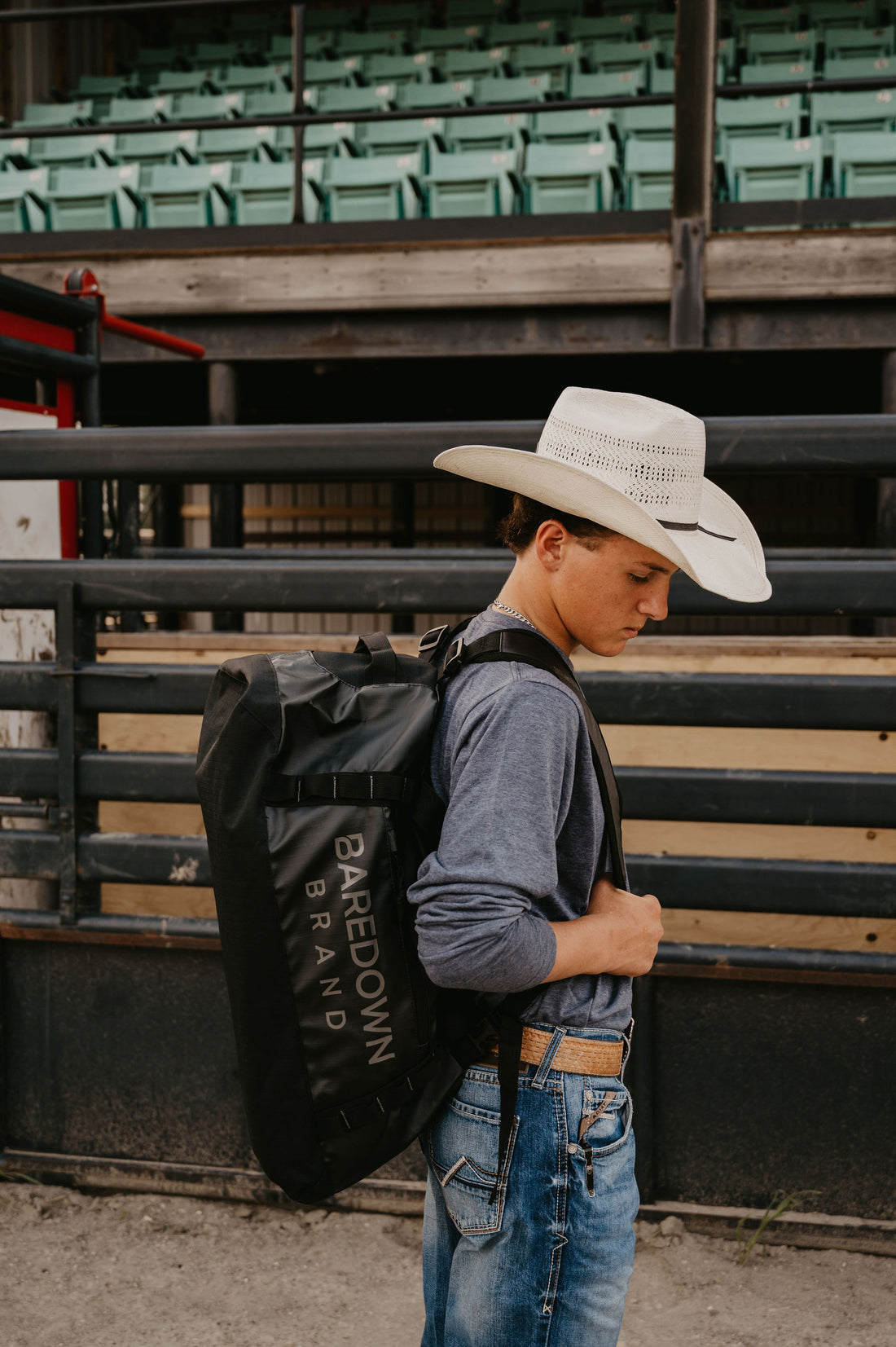 Black & Charcoal Baredown Duffle Bag/ Backpack