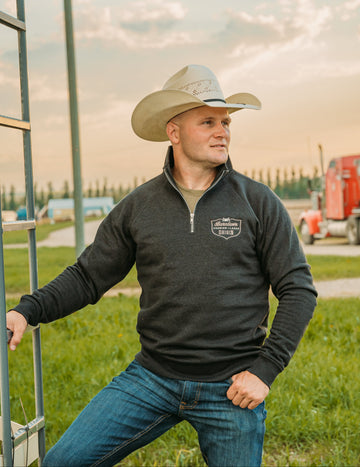 Cold One- Heather Black 1/4 Zip Pullover