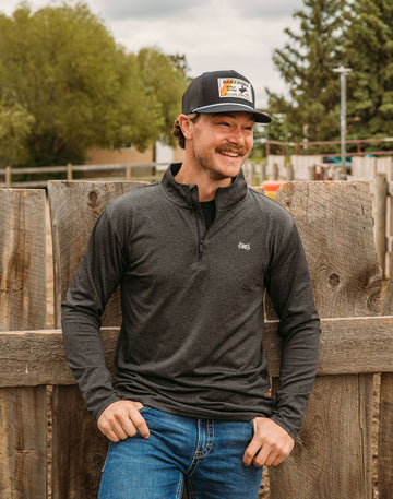 Rideflex 1/4 Zip- Heather Black