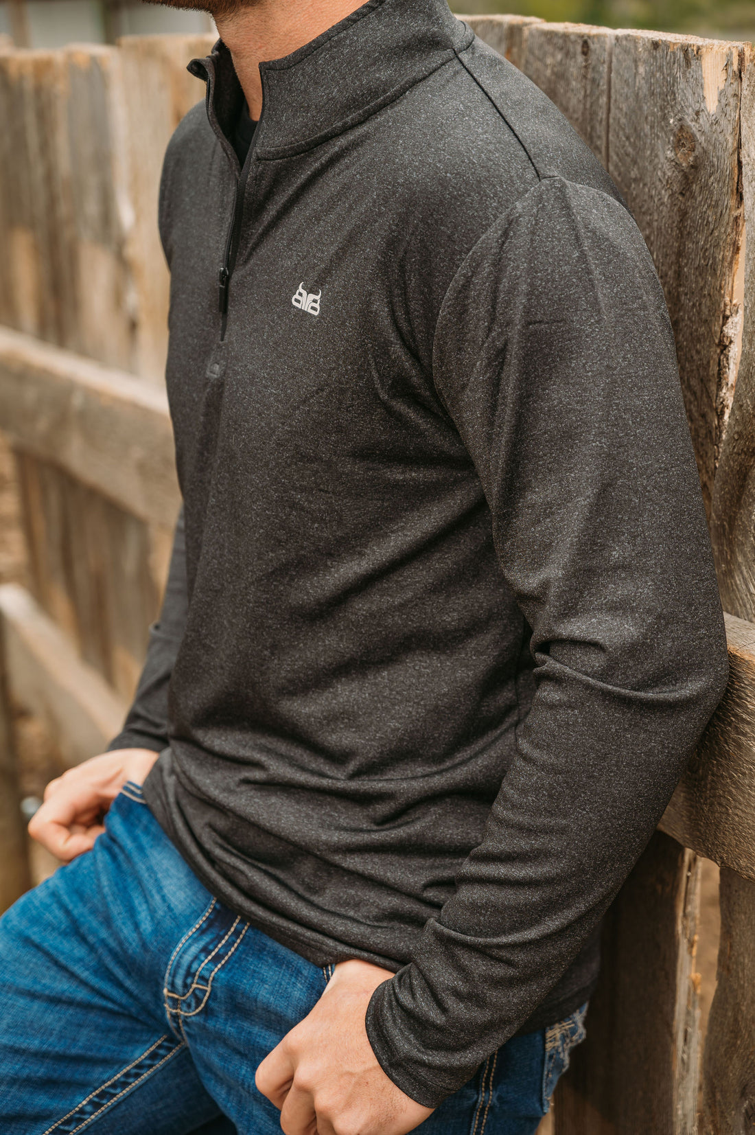 Rideflex 1/4 Zip- Heather Black