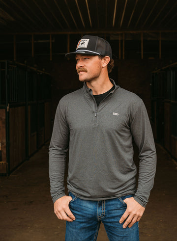 Rideflex 1/4 Zip- Heather Grey