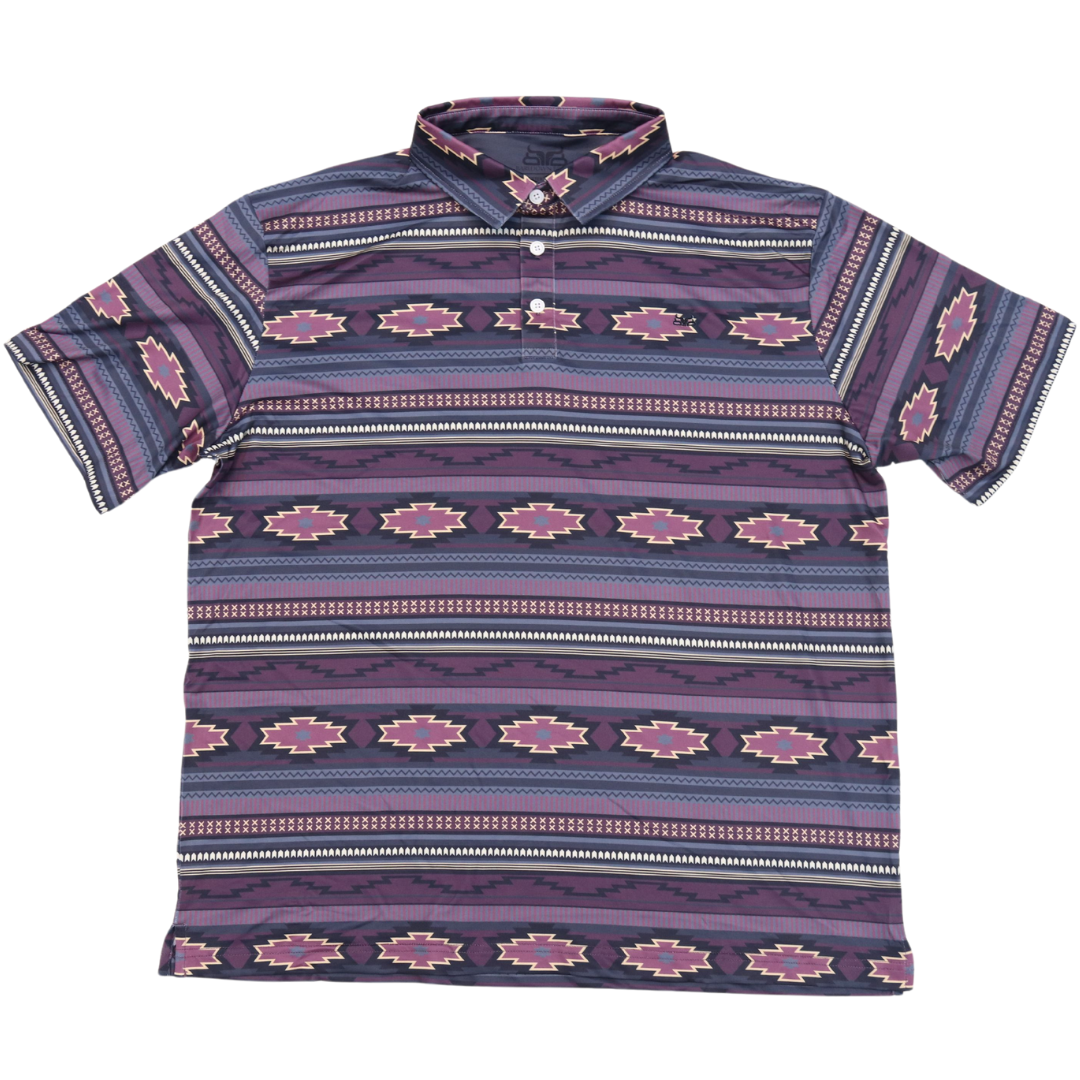 Mens Aztec Polo- Maroon