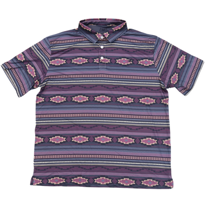 Mens Aztec Polo- Maroon