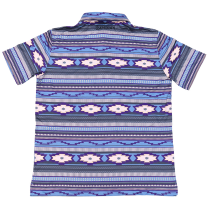 Mens Aztec Polo- Blue