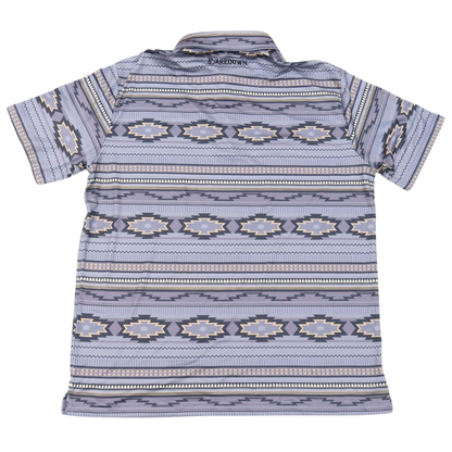 Mens Aztec Polo- Sky Blue