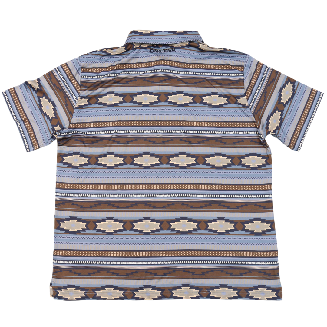 Mens Aztec Polo- Brown