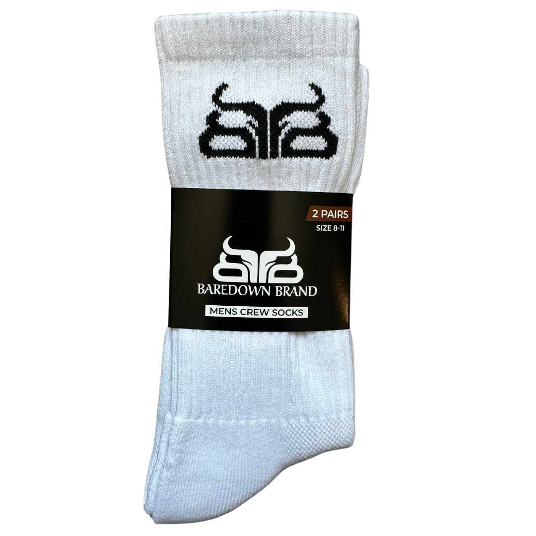 Crew Socks-White (2 pk)