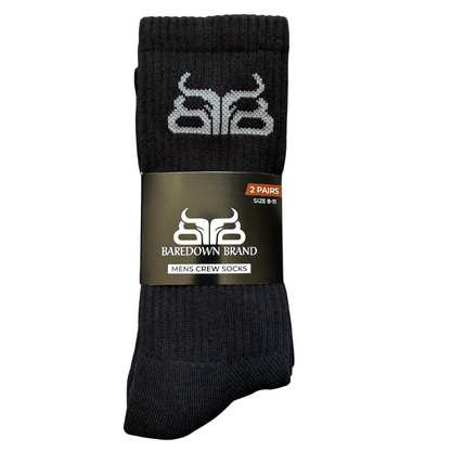 Crew Socks-Black (2 pk)