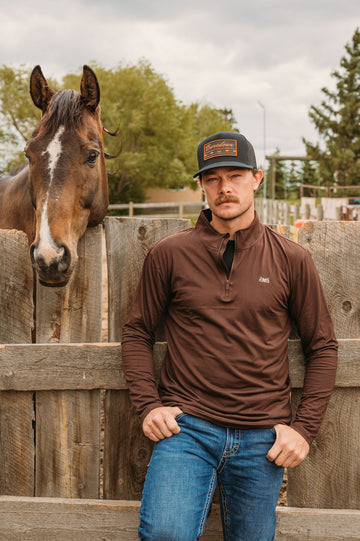 Rideflex 1/4 Zip- Rustic Brown