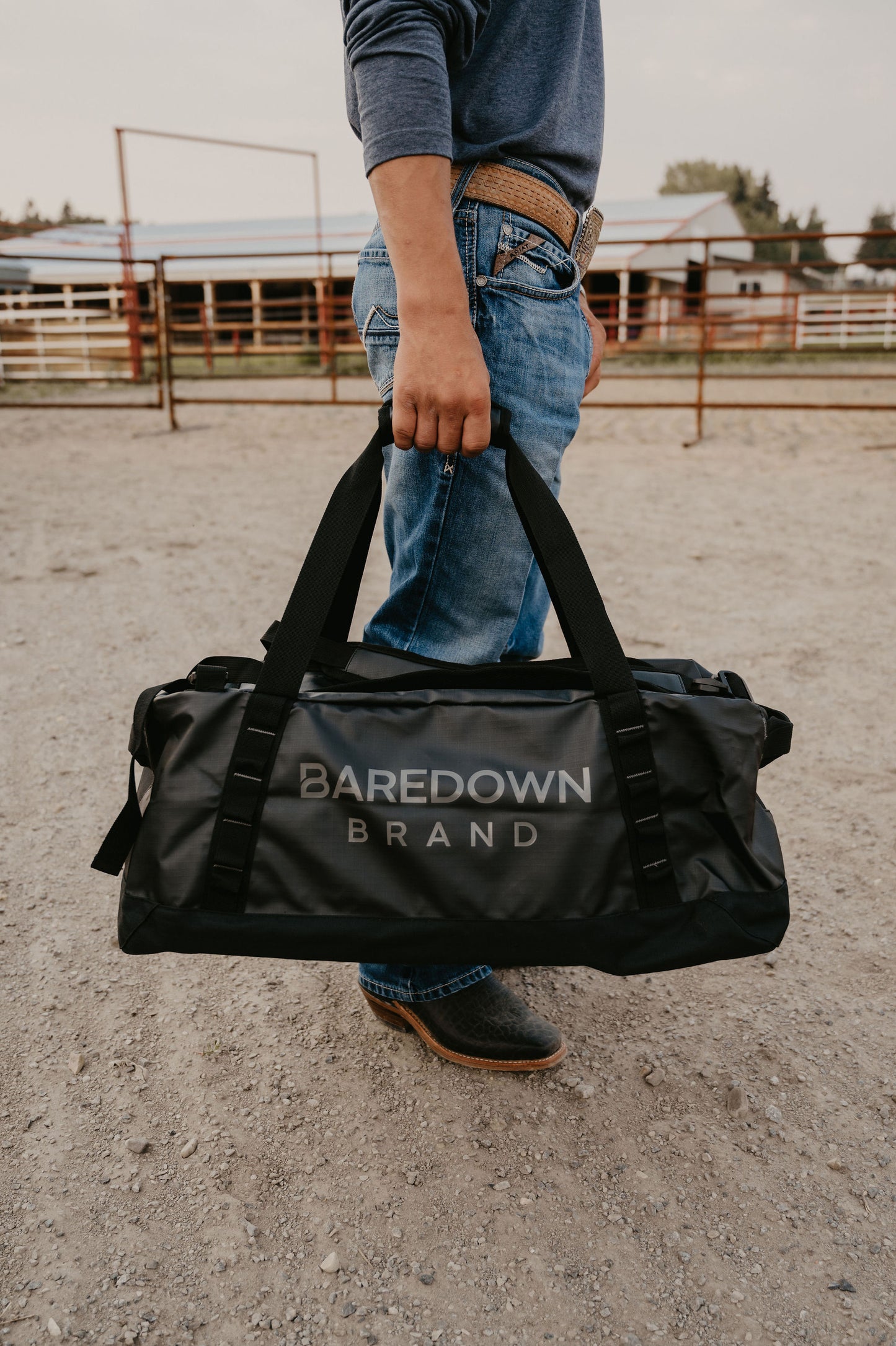 Black & Charcoal Baredown Duffle Bag/ Backpack