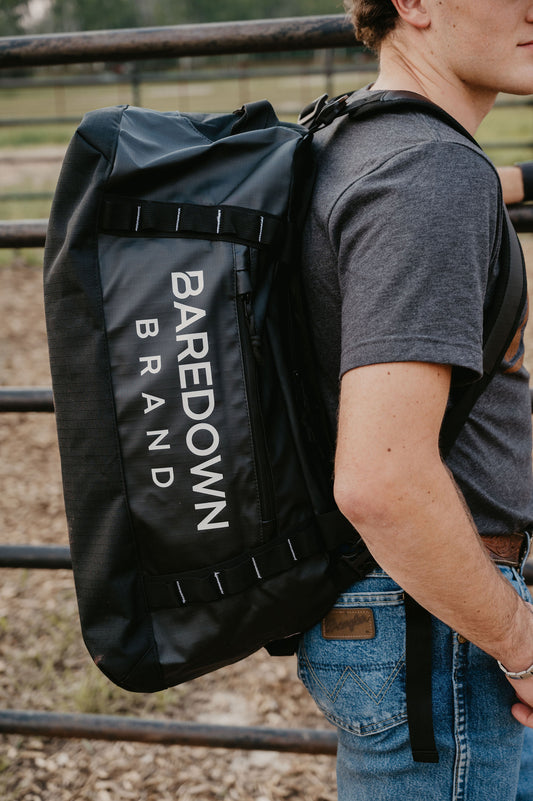 Black & White Baredown Duffle Bag/ Backpack
