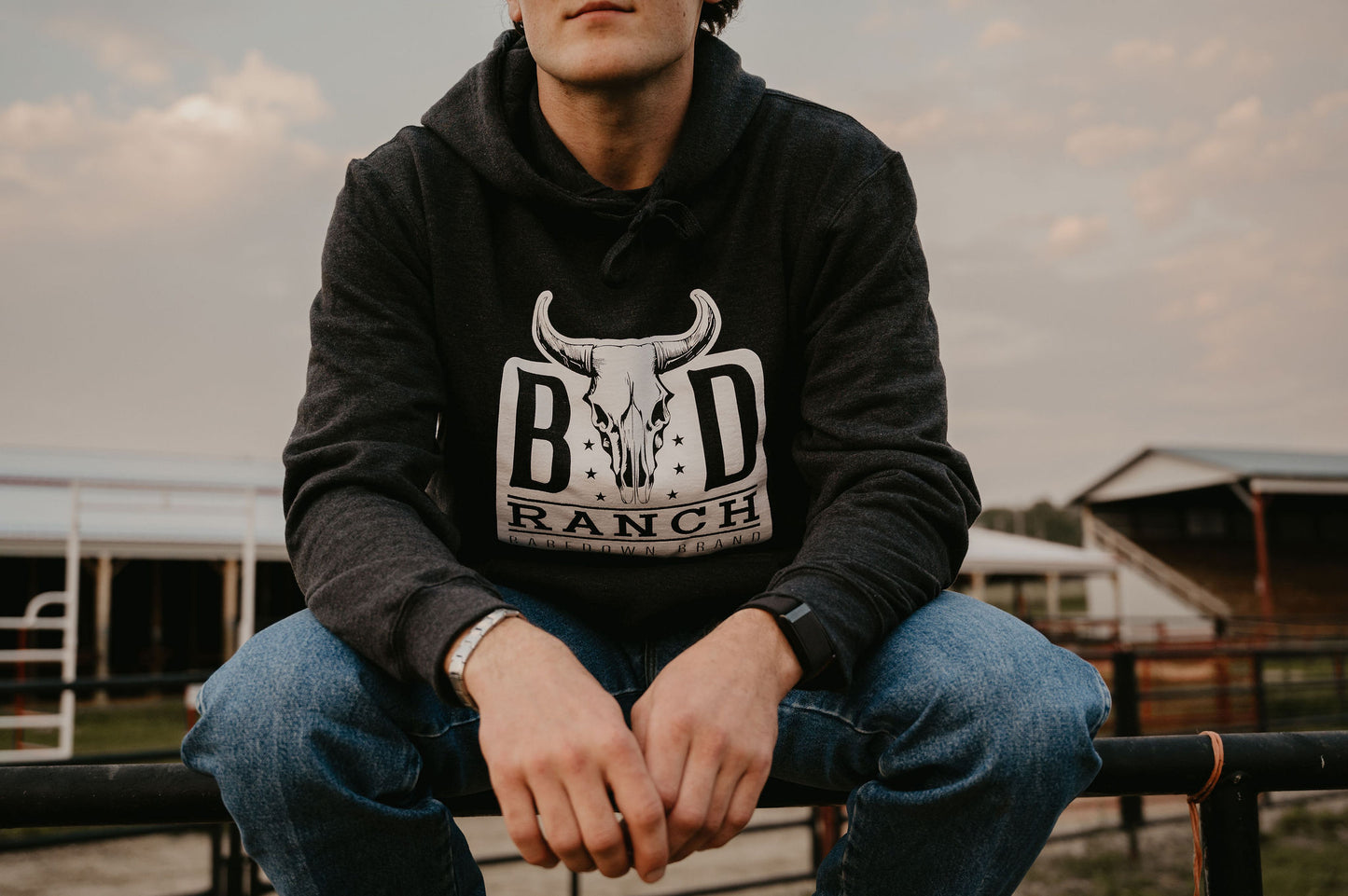 BD Ranch- Heather Black Hoodie