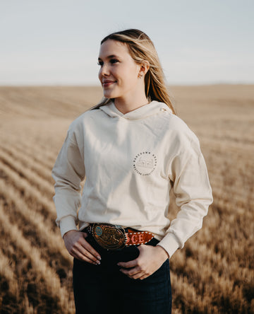 Women’s Light Tan Cropped Hoodie