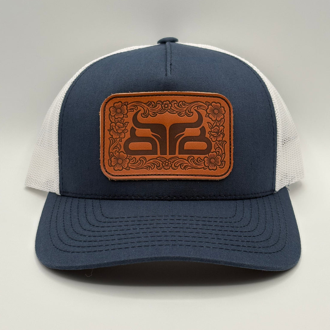 Grind Leather Patch- Navy & White