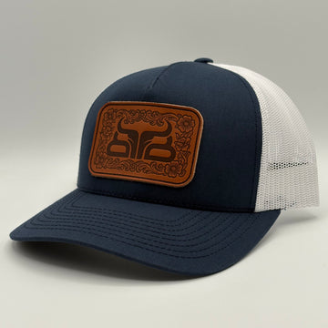 Grind Leather Patch- Navy & White