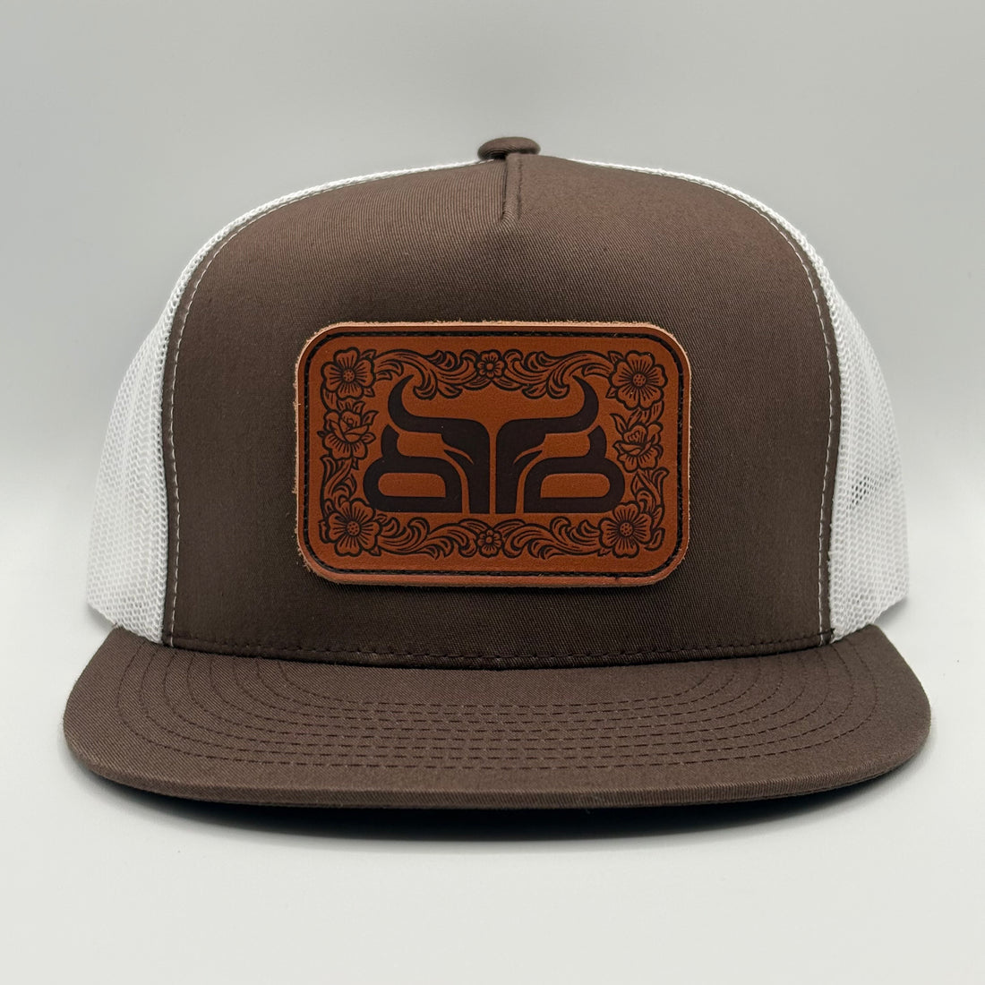 Grind Leather Patch- Brown & White Flat
