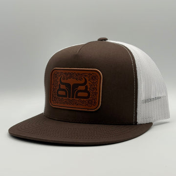 Grind Leather Patch- Brown & White Flat