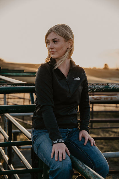 Women's Heather Black Fleece 1/2 Zip