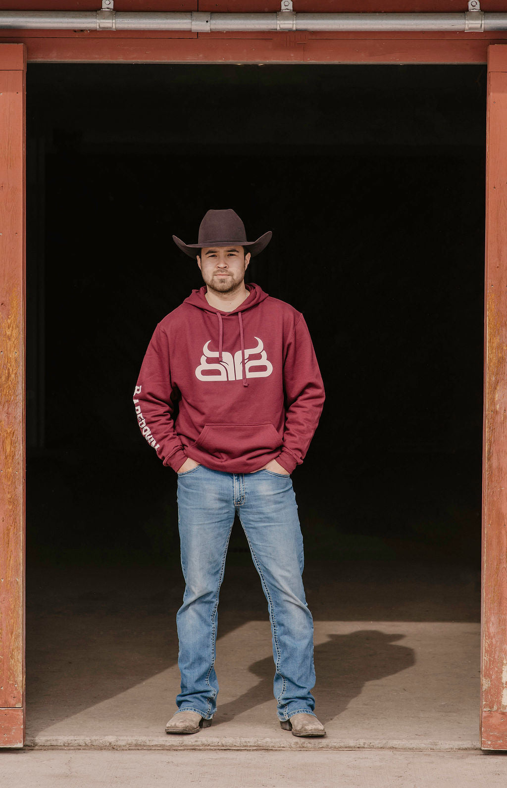 Cowpoke- Maroon & White Hoodie