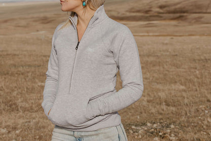 Heather Grey Women's 1/2 Zip Pullover